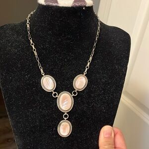 Sterling Silver pink tone necklace
